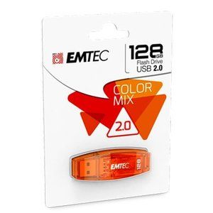 Emtec Dexxxon C410 Color Mix 128GB USB 2.0 Flash Drive Cap Orange Candy Colors